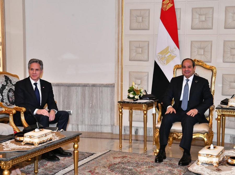 21 марта в Каире состоялась встреча президента Египта А. Ф. ас-Сиси с госсекретарем США Э. Блинкеном. (Фото: Синьхуа/канцелярия египетского президента)
